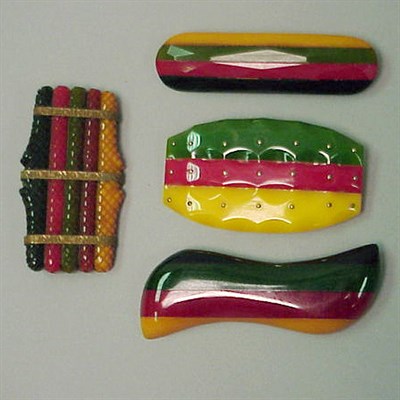 Lot 281 - Group of Four Bakelite Multicolor Laminate...