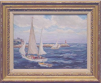 Lot 71 - Reynolds Beal 1867-1951 THE HARBOR Signed and...