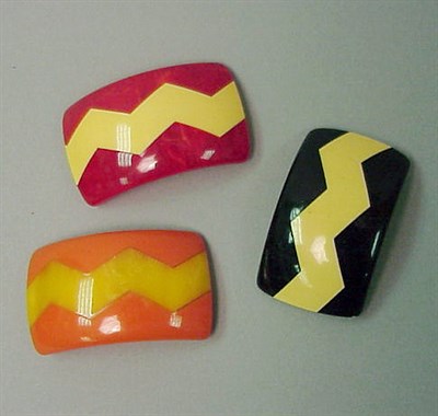 Lot 623 - Set of Three Bakelite Two-Color Laminate...