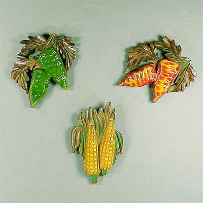 Lot 436 - Group of Three Bakelite and Wood Brooches Each...
