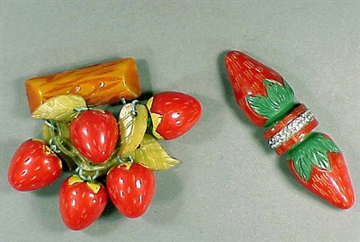 Lot 435 - Two Bakelite Brooches Each depicting...