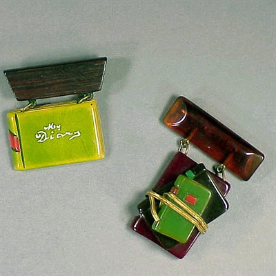 Lot 287 - Two Bakelite Brooches Each depicting a bar...