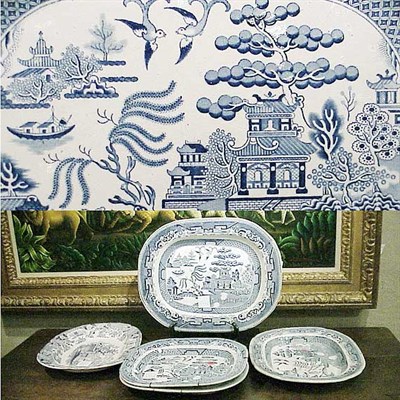 Lot 113A - Group of Five English Blue and White...