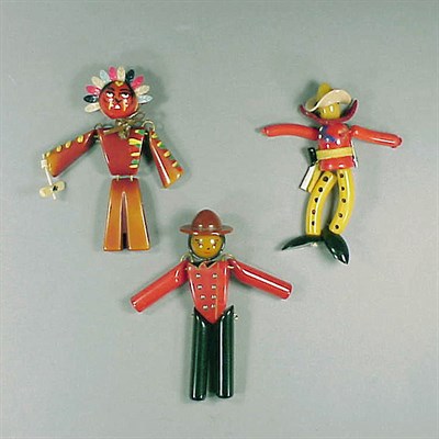 Lot 387 - Group of Three Bakelite Articulated Figural...