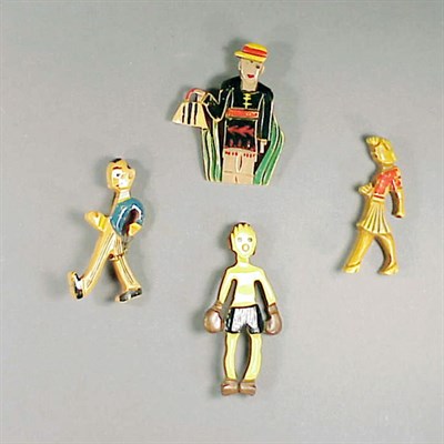 Lot 394 - Group of Four Bakelite Figural Brooches Each...