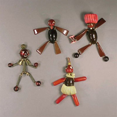 Lot 413 - Group of Four Bakelite Articulated Figural...