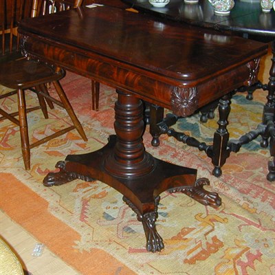 Lot 304 - Classical Mahogany Fold-Over Card Table...