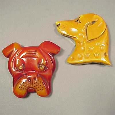 Lot 345 - Two Bakelite Dog-Form Brooches Height of...