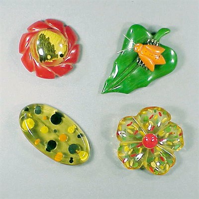 Lot 429 - Group of Four Bakelite Brooches Each of...