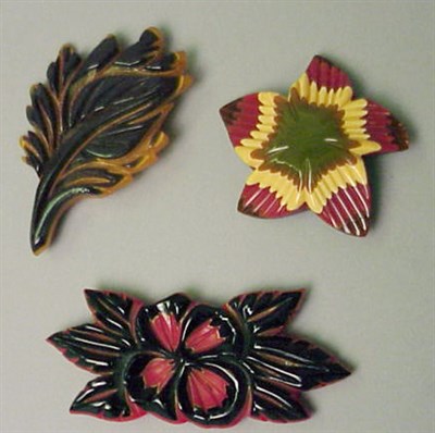 Lot 513 - Group of Three Bakelite Multicolor Laminate...