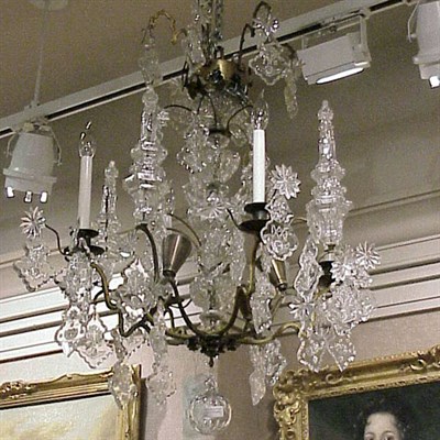 Lot 437 - Louis XV Style Gilt-Metal and Cut Glass...