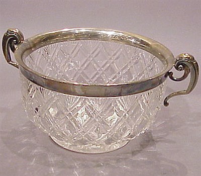 Lot 306 - Gorham Sterling Silver Mounted Cut Glass Bowl