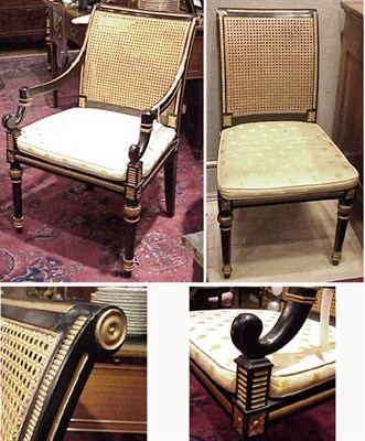 Lot 230 - Set of Sixteen Regency Style Painted and...