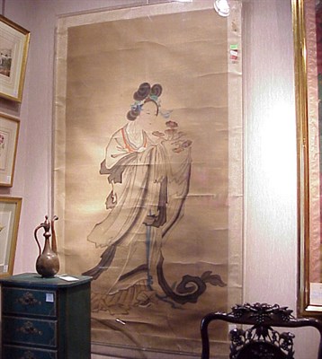 Lot 740 - Framed Chinese Painting of a Female Immortal...