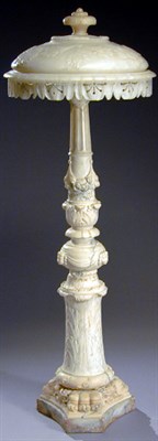Lot 504 - Renaissance Style Carved Alabaster Floor Lamp...