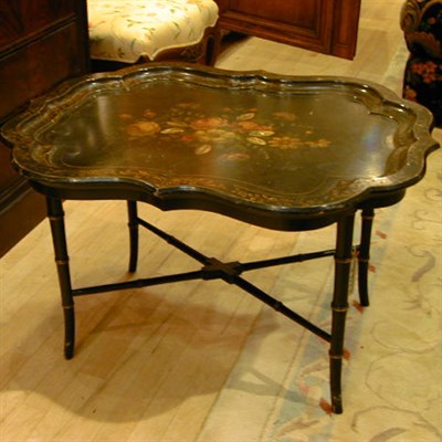 Lot 503 - Victorian Style Tole Painted Tray Table