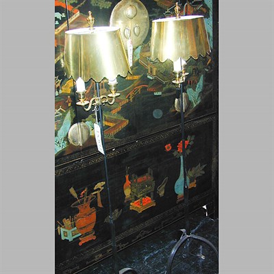 Lot 716 - Pair of Wrought Iron Floor Lamps