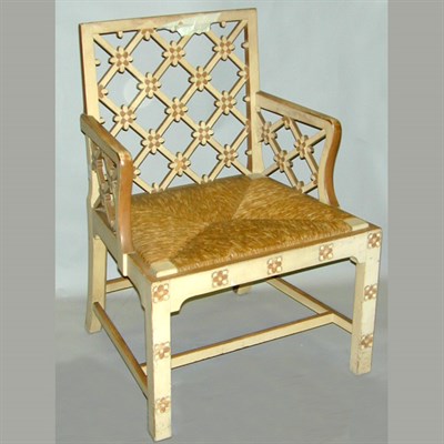 Lot 145 - George III Style Painted Armchair