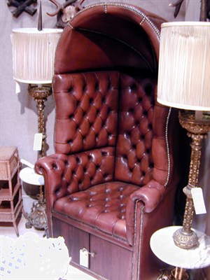 Lot 145 - Leather Upholstered Hood Chair