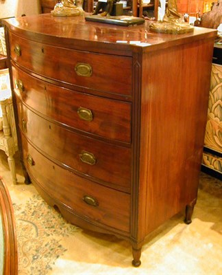 Lot 397 - Regency Style Mahogany Bow-Front Chest of Drawers