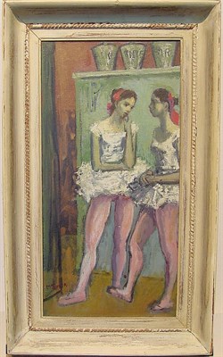 Lot 18 - Moses Soyer American, 1899-1975 BACKSTAGE AT...