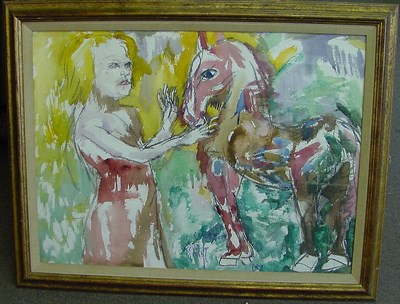 Lot 33 - Philip Evergood American, 1901-1973 WOMAN AND...