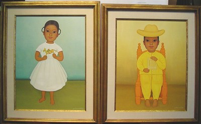 Lot 24 - Gustavo Montoya Mexican, b.1905 (i) GIRL WITH...