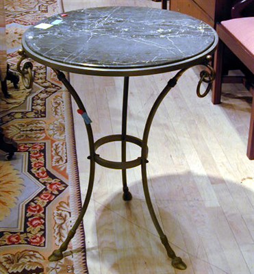 Lot 246 - Pair of Neoclassical Style Marble Top Wrought...