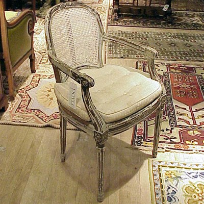 Lot 294 - Set of Four Louis XVI Style Painted Armchairs