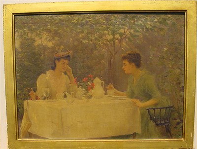 Lot 66 - Carle John Blenner 1862-1952 TEA TIME Signed...