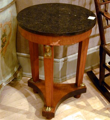 Lot 310 - Empire Style Marble Top Mahogany Side Table