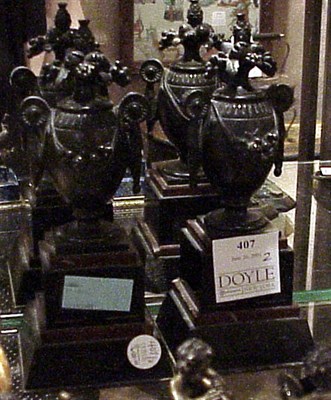 Lot 407 - Pair of Renaissance Revival Bronze and Marble...