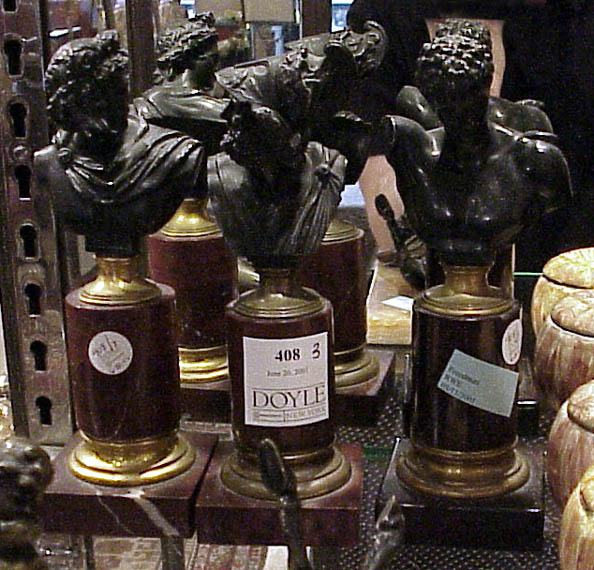 Lot 408 - Three Classical Style Bronze and Marble Busts