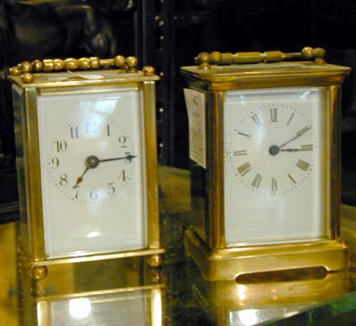 Lot 412 - Two Brass Carriage Clocks