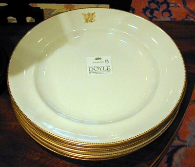 Lot 486 - Thirteen Royal Worcester Gilt-Decorated...