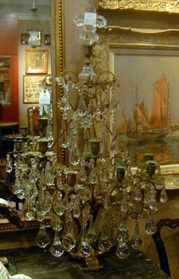 Lot 505 - Pair of Louis XV Style Brass and Glass...