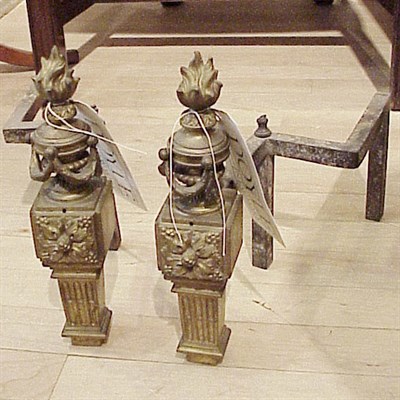 Lot 488A - Pair of Louis XVI Style Gilt-Bronze Chenets