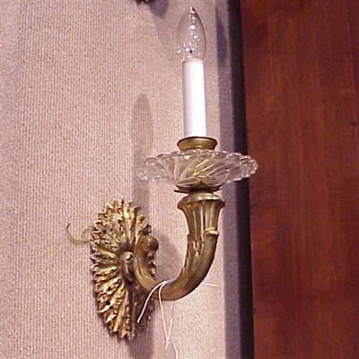 Lot 408 - Pair of Empire Style Gilt-Metal Single-Light...