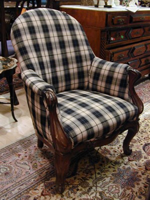 Lot 361 - Victorian Mahogany Upholstered Armchair