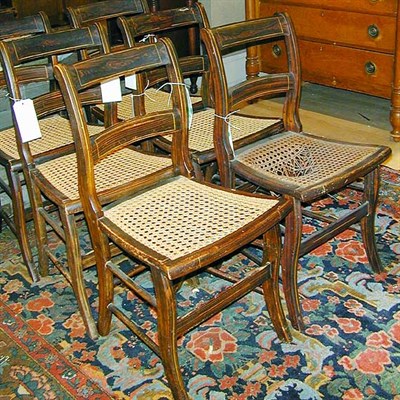 Lot 127 - Set of Six Painted Fancy Chairs Each of...