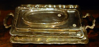 Lot 352 - Silver Plated Tray and Four Silver Plated Salvers