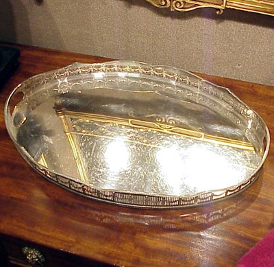 Lot 358 - Silver Plated Oval Gallery Tray