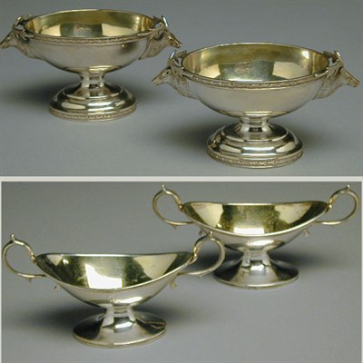 Lot 310 - Two Pairs of American Silver Footed Salts...