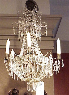 Lot 441 - Neoclassical Style Cut Glass Five-Light...