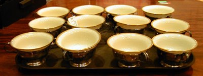 Lot 374 - Set of Twelve Sterling Silver Cups with Lenox...
