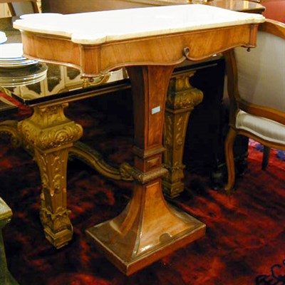 Lot 572 - Pair of Georgian Style Marble Top Mahogany...