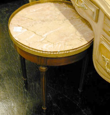 Lot 579 - Louis XVI Style Marble Top Mahogany Bouillotte...