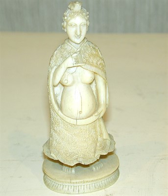 Lot 166 - Chinese Export Ivory Figure of a Chess Queen...