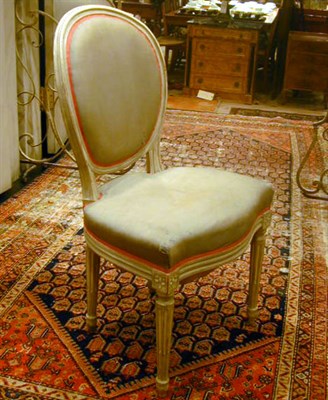 Lot 598 - Set of Six Louis XVI Style Painted Upholstered...