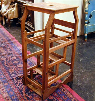 Lot 609 - Victorian Oak Folding Library Steps